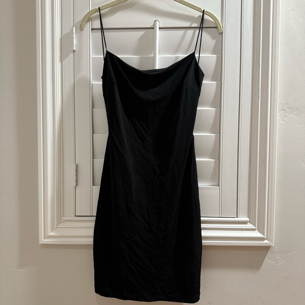 Windsor Black Slip Mini Dress Spaghetti Strap - Size Unknown, fits like a Small